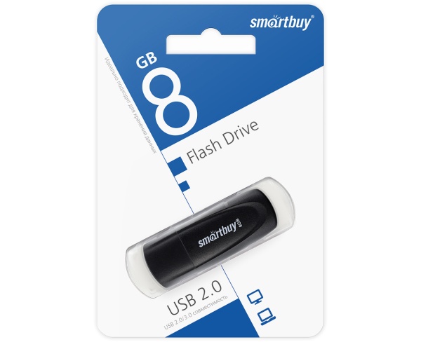 USB-флеш (USB 2.0) SmartBuy 8GB Scout Black (SB008GB2SCK)