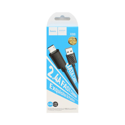 Кабель USB - MicroUSB Hoco X88 (1M) Черный