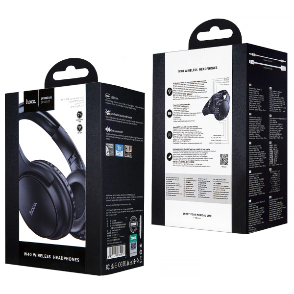 Наушники W40 Wireless Headphones HOCO (Черные)