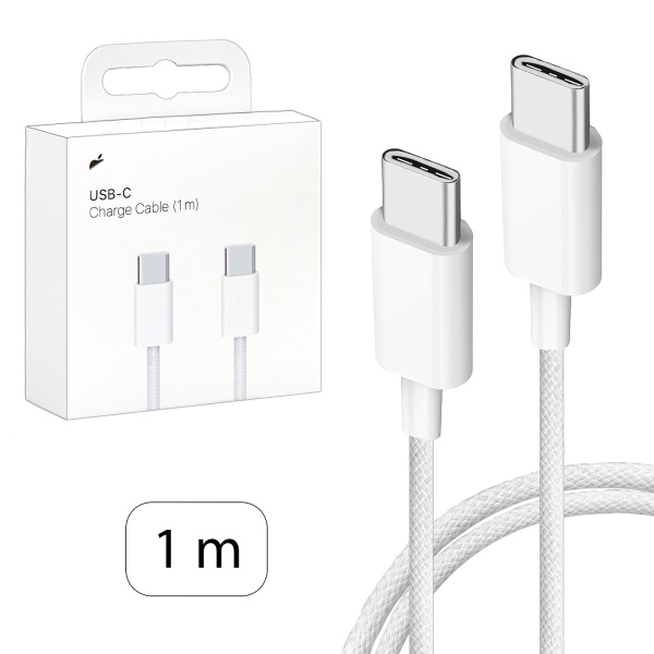Кабель Type-C - Type-C iPh 15 / iPad 60W ORG 1:1 Белый 