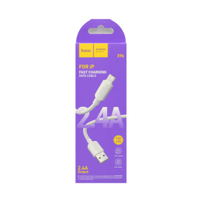 Кабель USB - Lightning (для iPhone) Hoco X96 (1M) 2.4А Белый