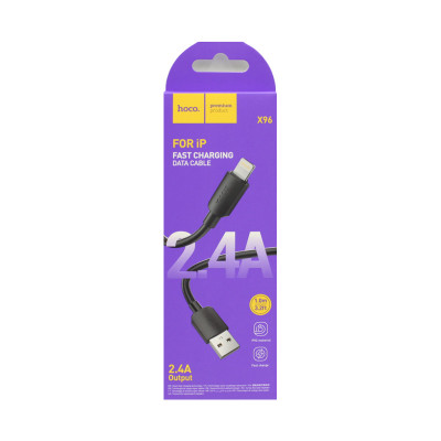 Кабель USB - Lightning (для iPhone) Hoco X96 (1M) 2.4А Черный